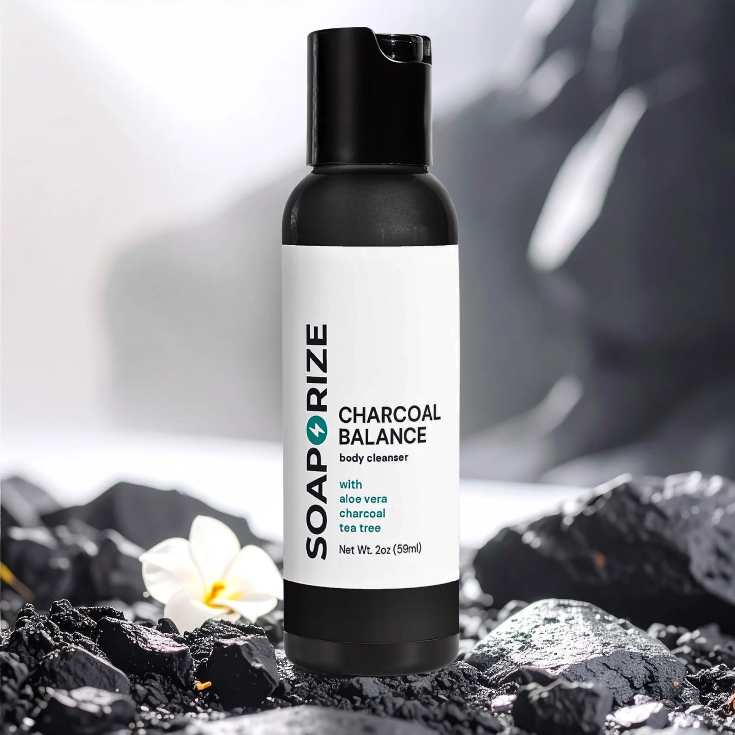 Soaporize Charcoal Balance – premium antibacterial body soap for body odor with activated charcoal and botanical active