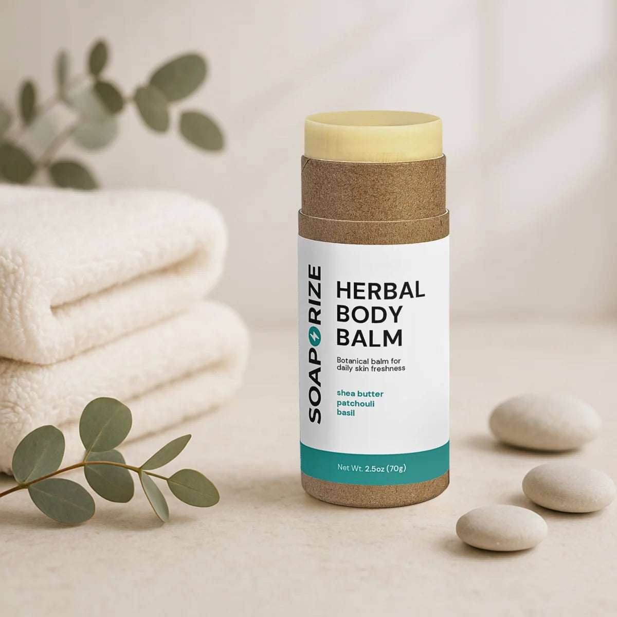 Herbal Body Balm by Soaporize — natural deodorant and armpit smell treatment for dry or reactive skin