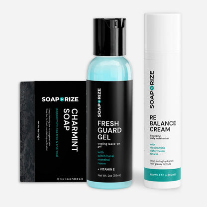 3-step body odor cure with antibacterial soap, treatment gel, and protective cream – Soaporize The Ritual Kit for armpit smell treatment